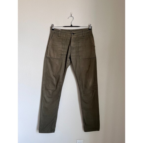 Shockoe Atelier Other - Shockoe Atelier Herringbone Trench Trouser in Olive Green Size 31 *WELL LOVED*